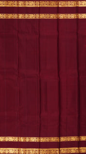 Orange Kanchipuram Saree with Maroon Contrast