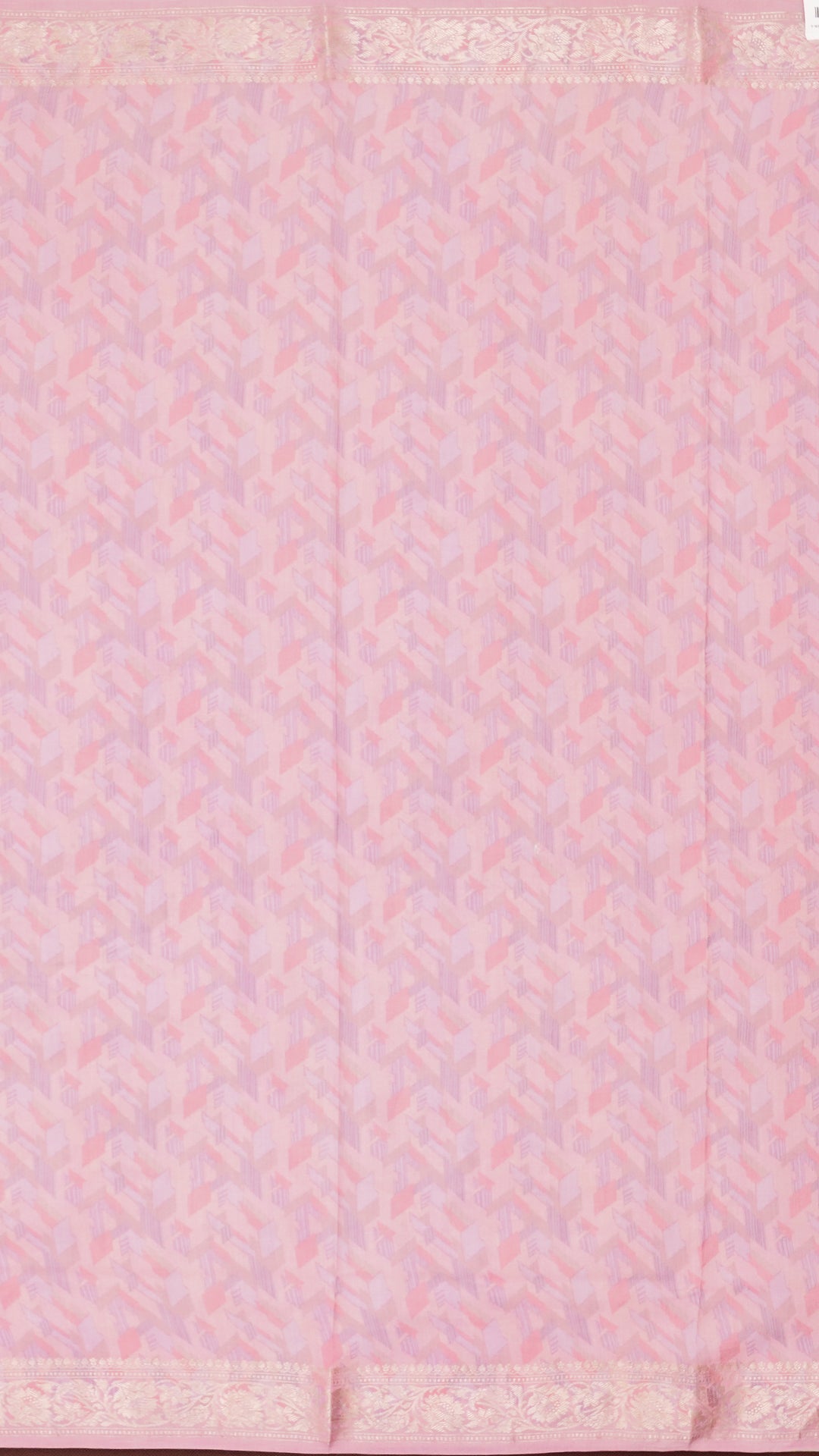 Light Baby Pink Chiniya Saree with Zari Work