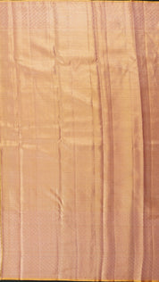 Teal Blue Kanchipuram Silk Saree with Peach Contrast Border