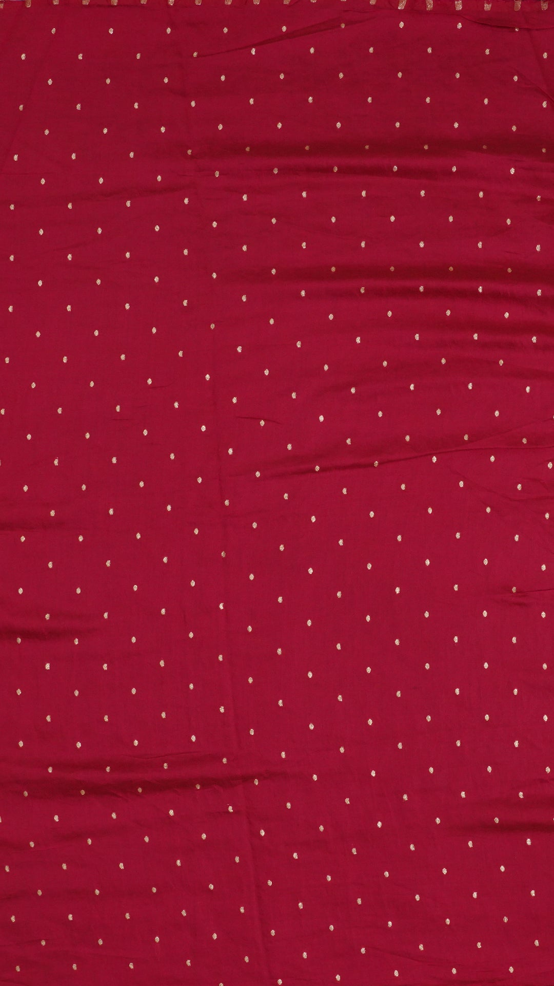 Burgundy Georgette Silk Saree with Small Gold Self Zari Border & Allover Buttas