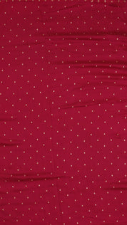 Burgundy Georgette Silk Saree with Small Gold Self Zari Border & Allover Buttas