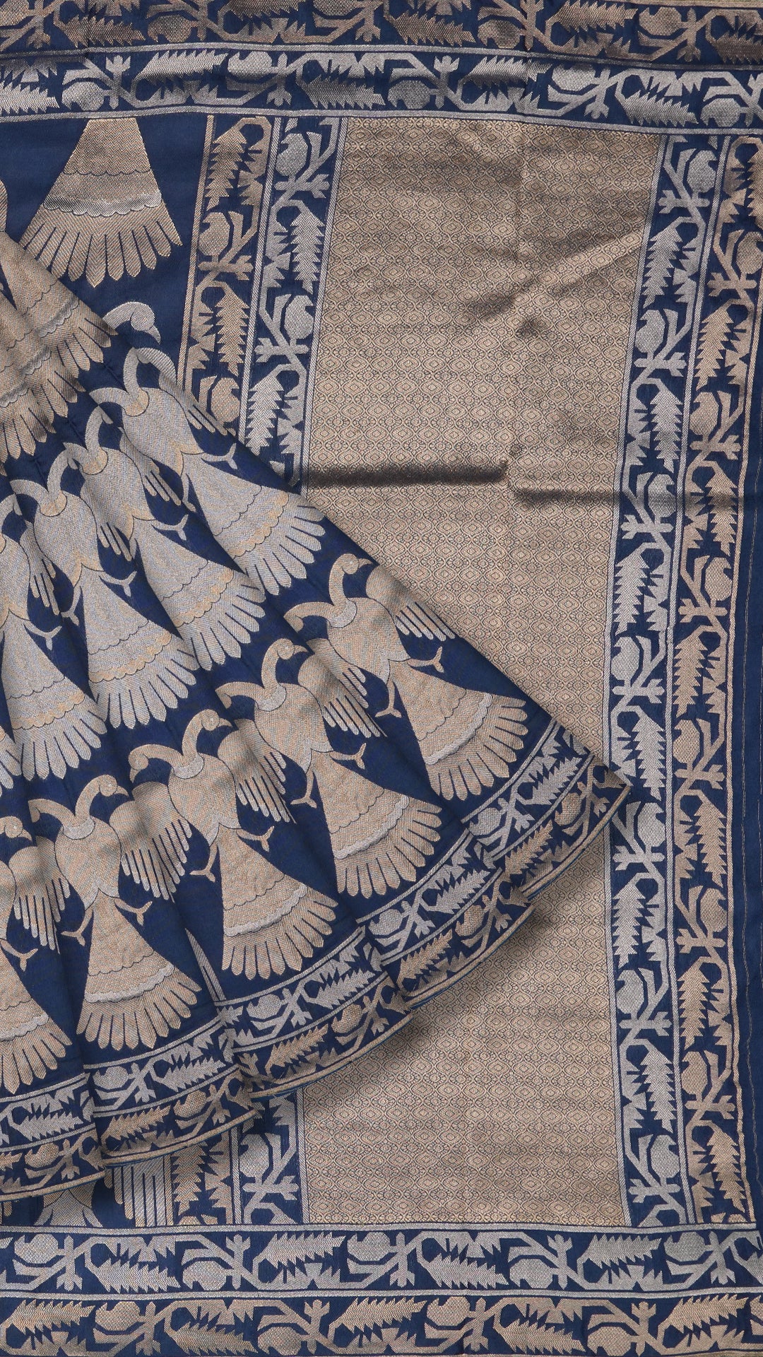 Peacock Blue Maathka Silk Fancy Designer Saree | Vaarahi Silks