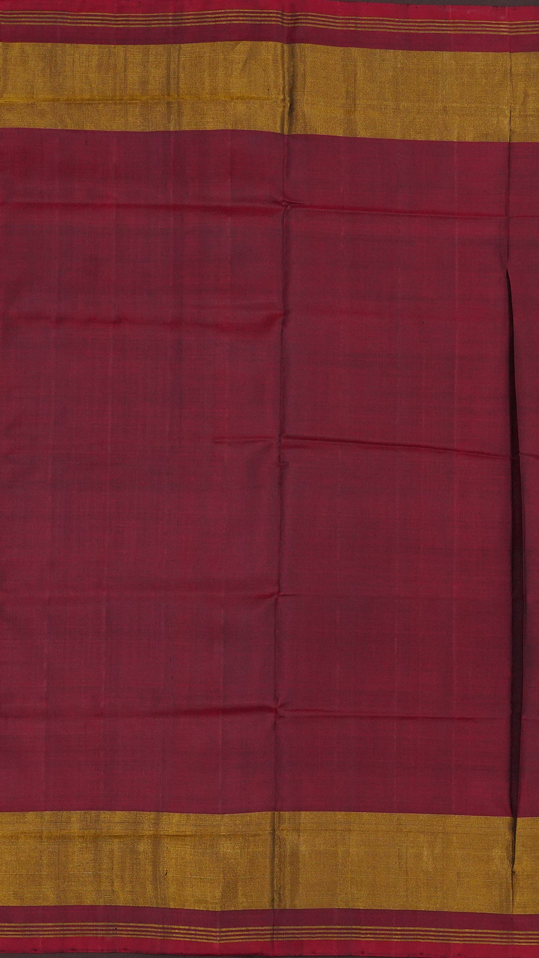 Maroon Patola Silk Saree with Medium Gold Contrast Zari Border