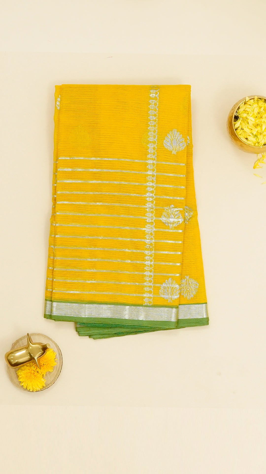 Yellow Zari Kota Saree
