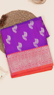 Purpule With Orange Venkatagiri Silk Saree with butta