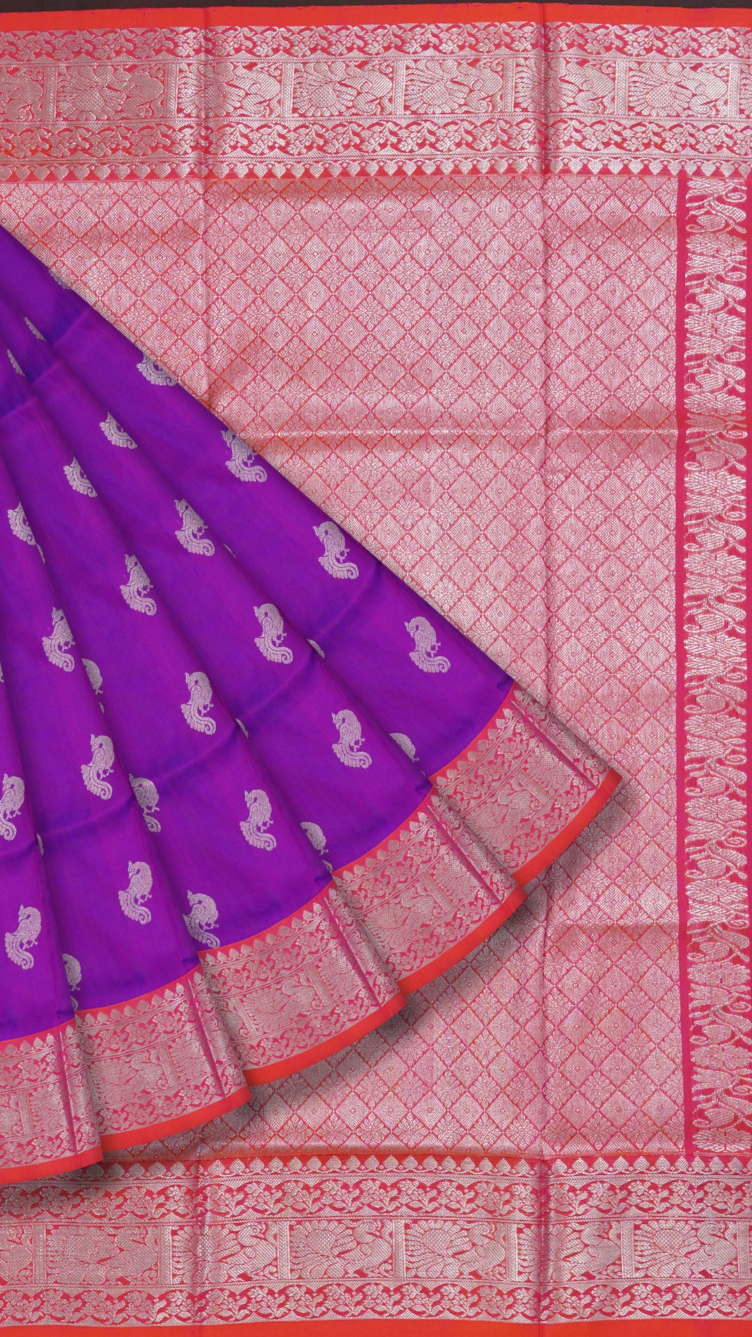 Purpule With Orange Venkatagiri Silk Saree with butta