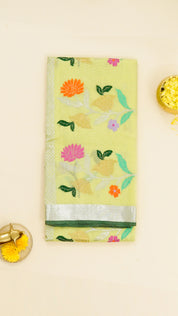 Pista Green Zari Kota Saree