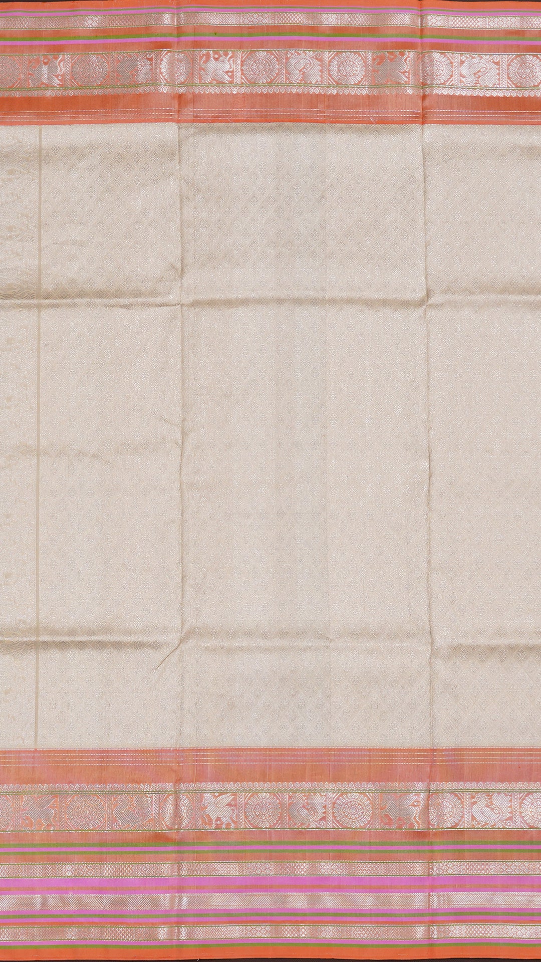Checks with butta Pattern Silk Saree – Ivory Venkatagiri Weave
