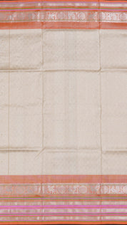 Checks with butta Pattern Silk Saree – Ivory Venkatagiri Weave