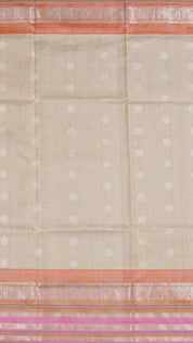 Checks with butta Pattern Silk Saree – Ivory Venkatagiri Weave