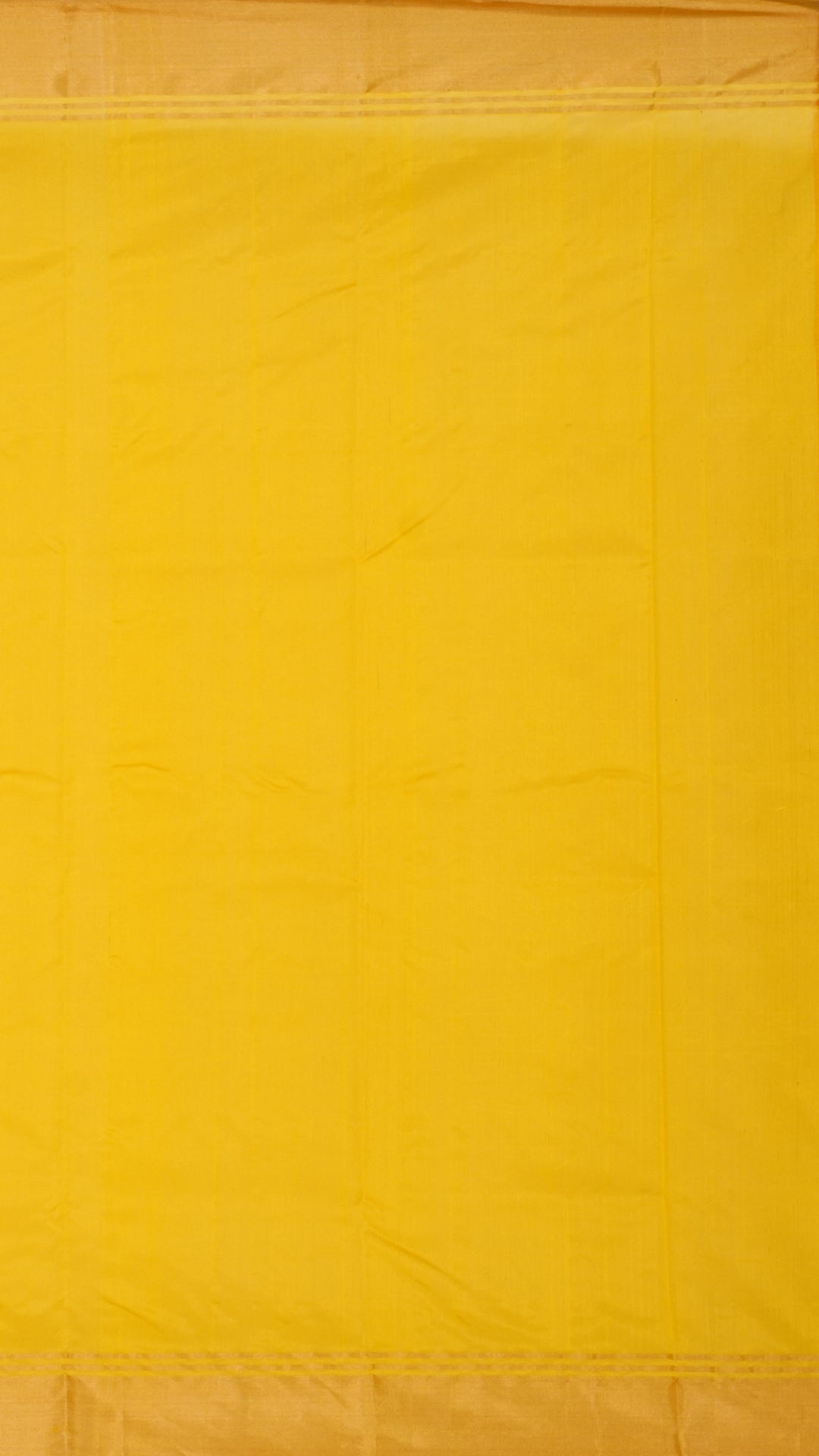 Bright Yellow Chanderi Silk Saree with Gold Butta & Kadi Border
