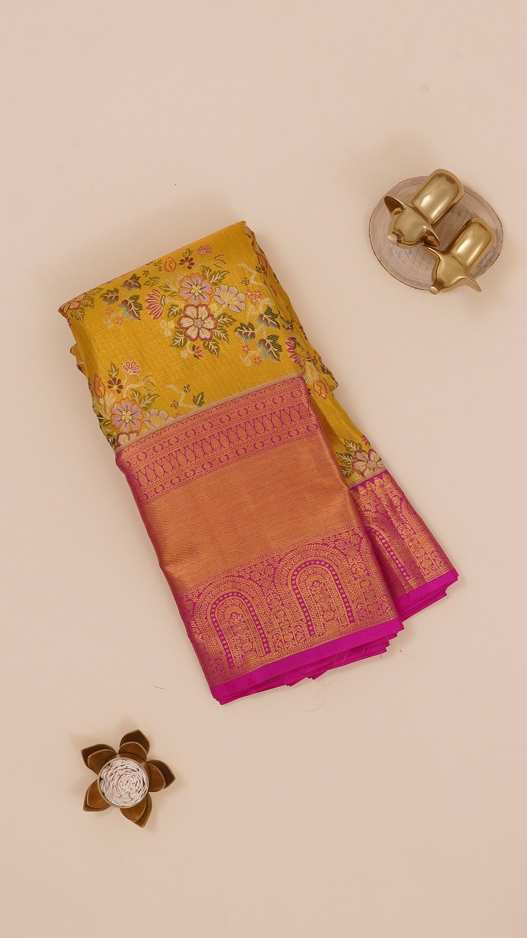 Lemon Yellow Mehendi & Haldi Saree