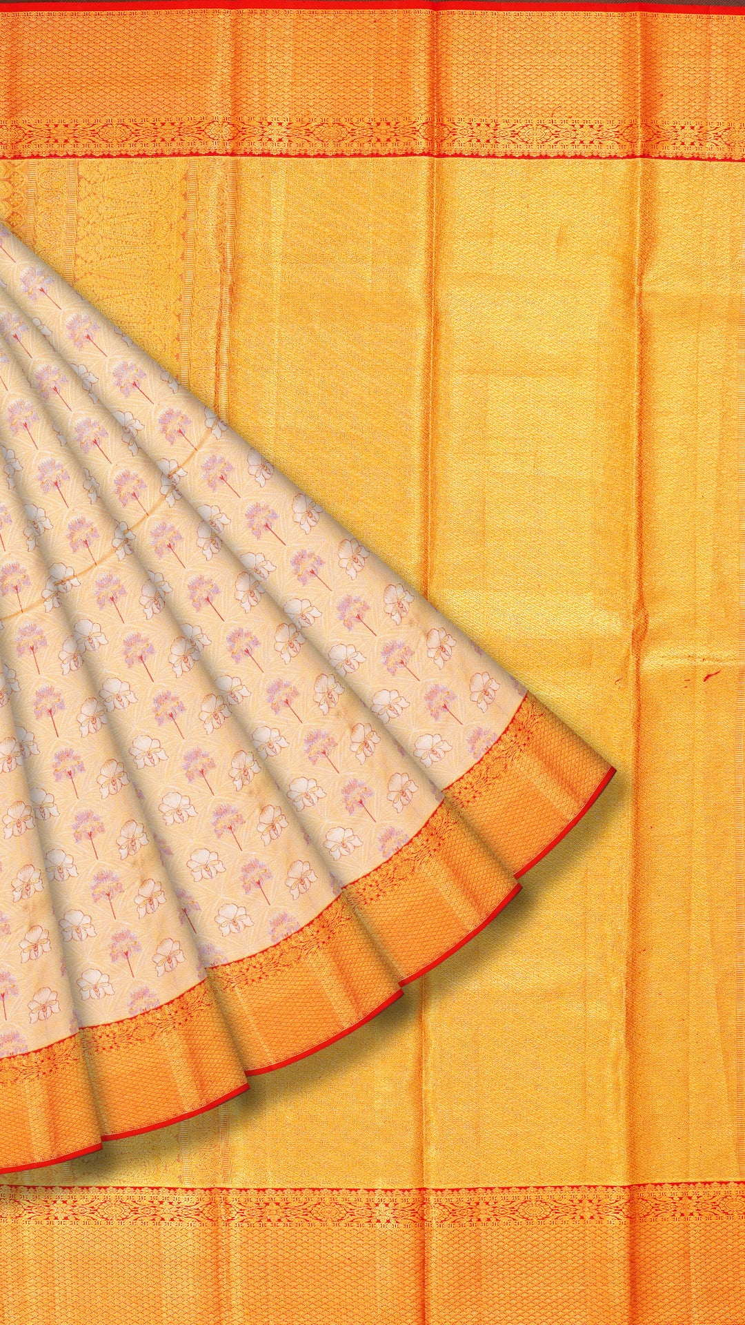 Golden Biscuit Kanchipuram Saree with Zari Border