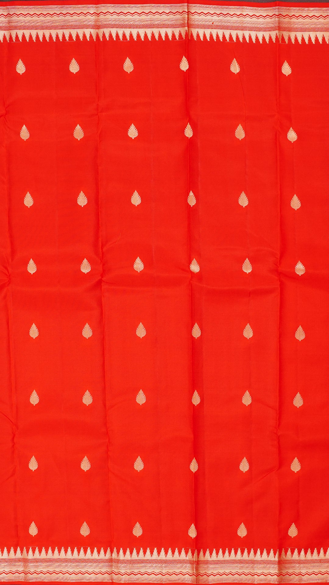 Red Kanchipuram Saree with Self Zari Border