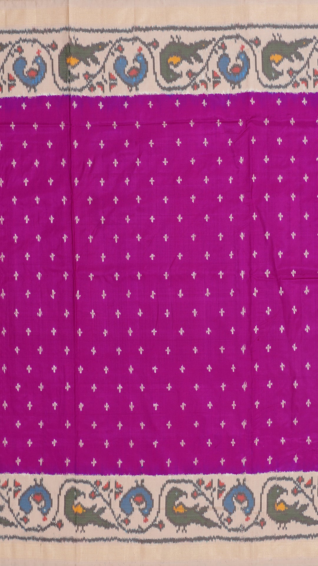 Magenta Ikkat Silk Saree with Paithani Borders
