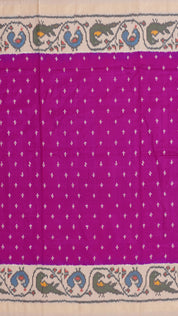 Magenta Ikkat Silk Saree with Paithani Borders
