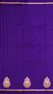 Purple Banaras Silk Saree with Traditional Golden Border