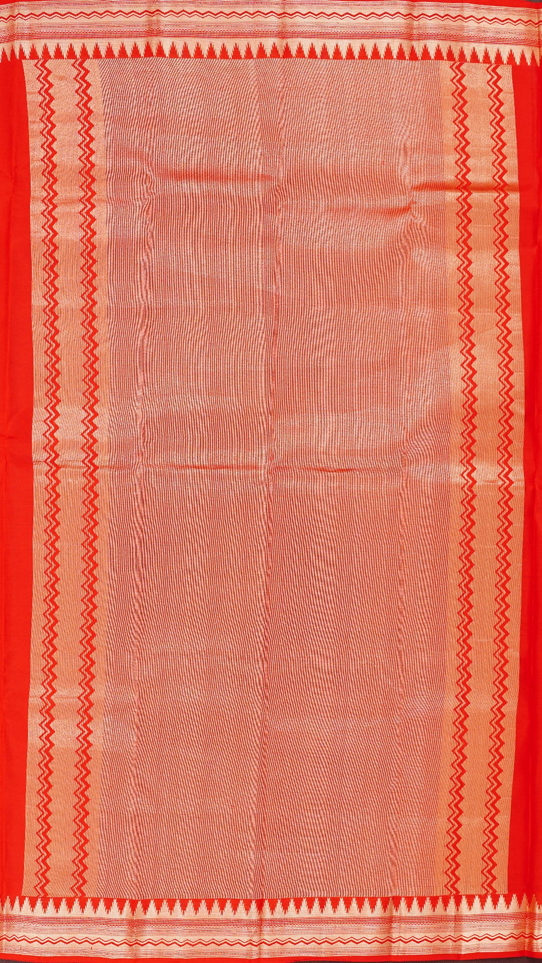 Red Kanchipuram Saree with Self Zari Border