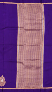 Purple Banaras Silk Saree with Traditional Golden Border