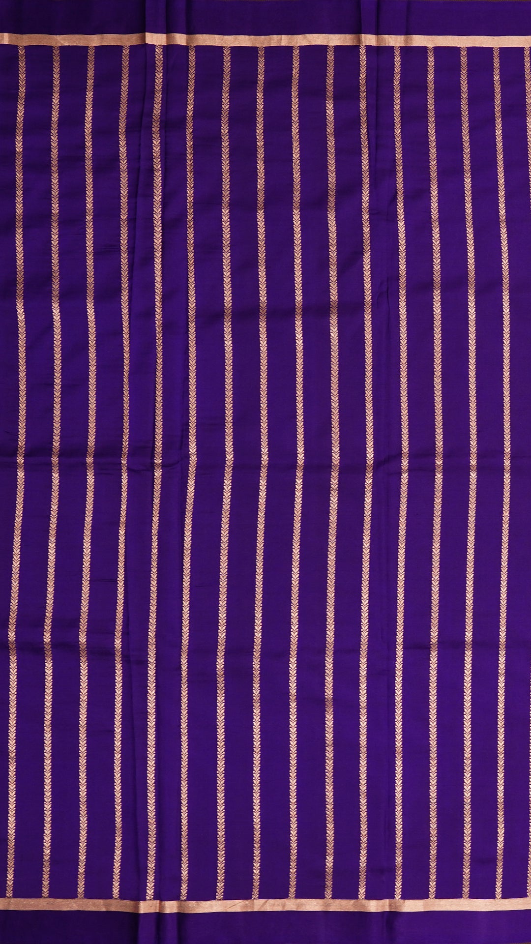 Purple Banaras Silk Saree with Traditional Golden Border