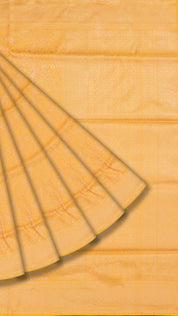 Apricot Banaras Silk Saree with Small Self Zari Border