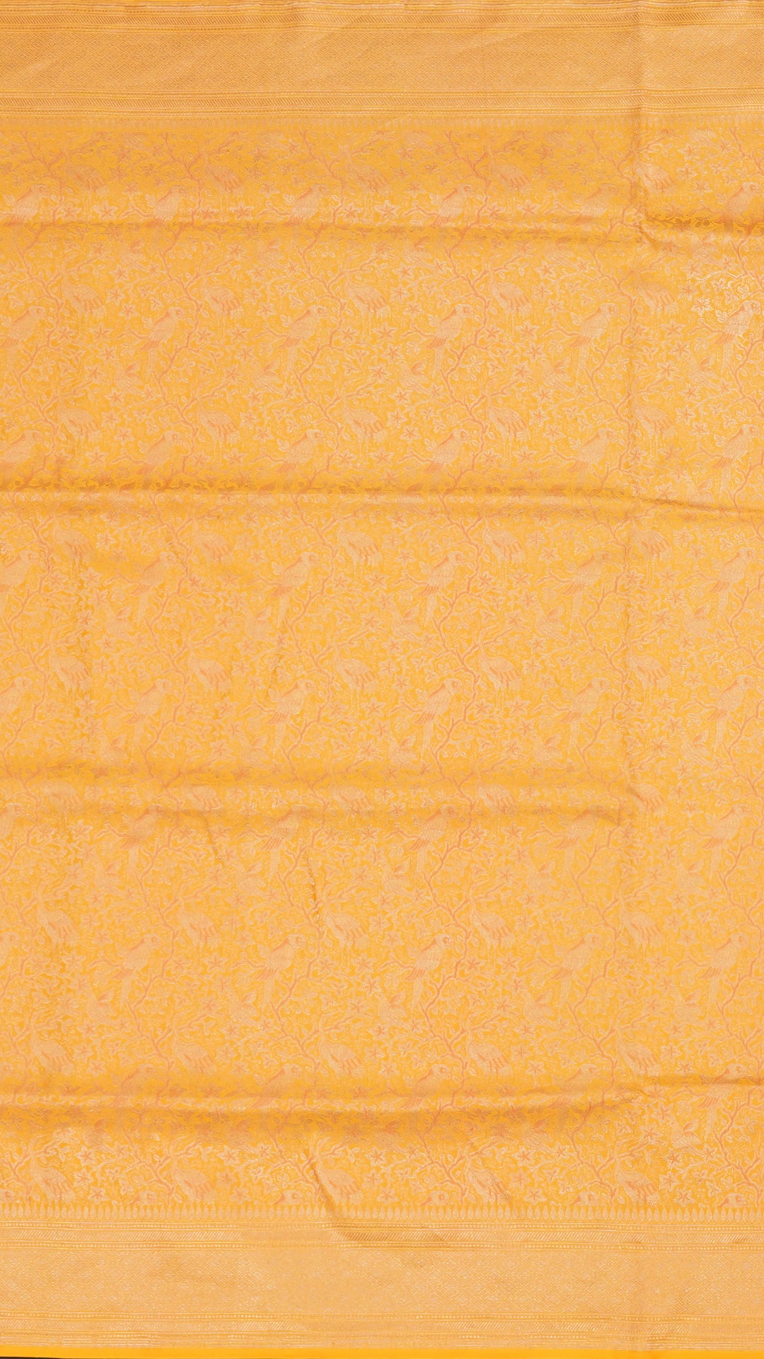 Apricot Banaras Silk Saree with Small Self Zari Border