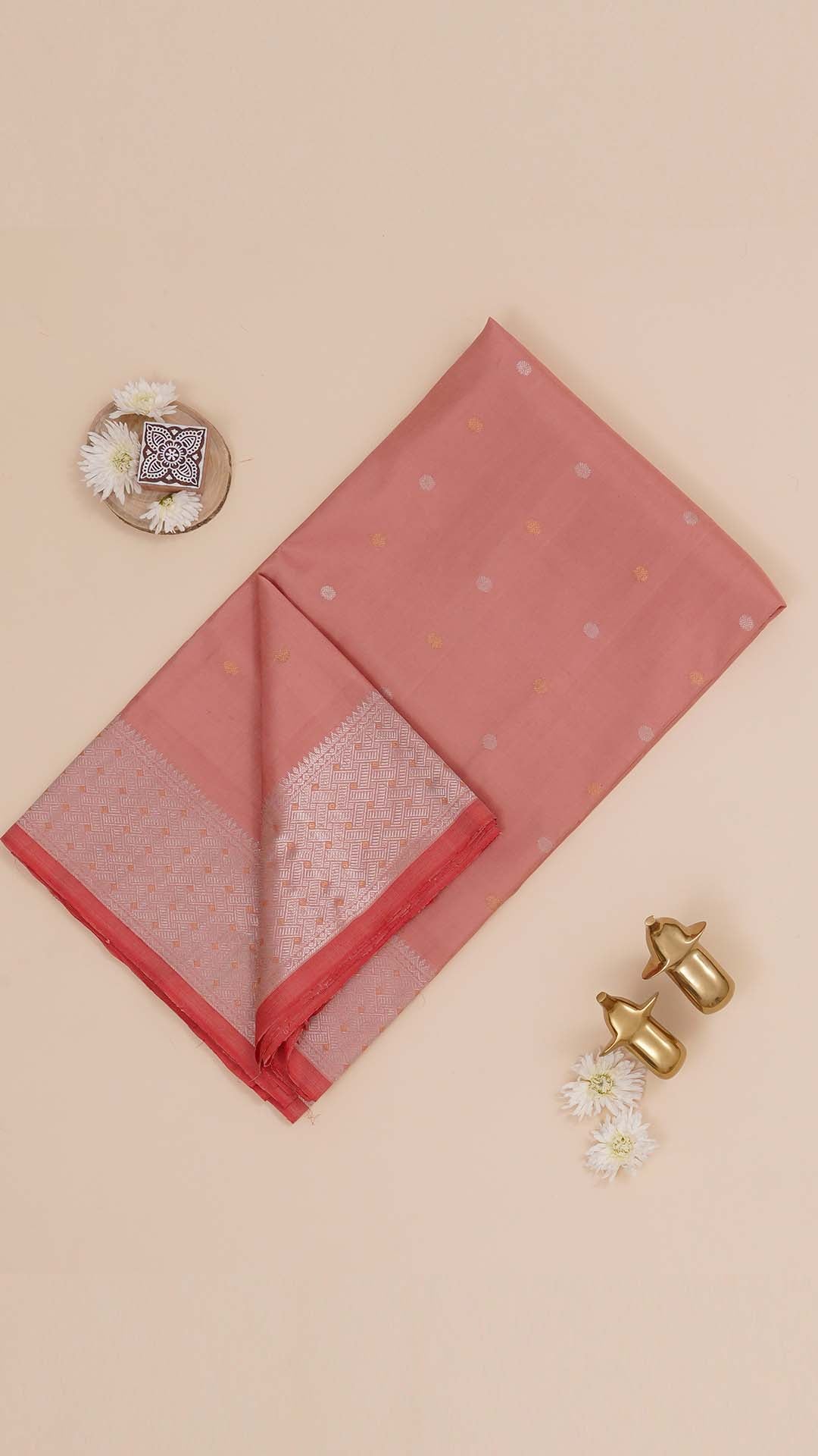 Peach Gadwal Pattu Saree
