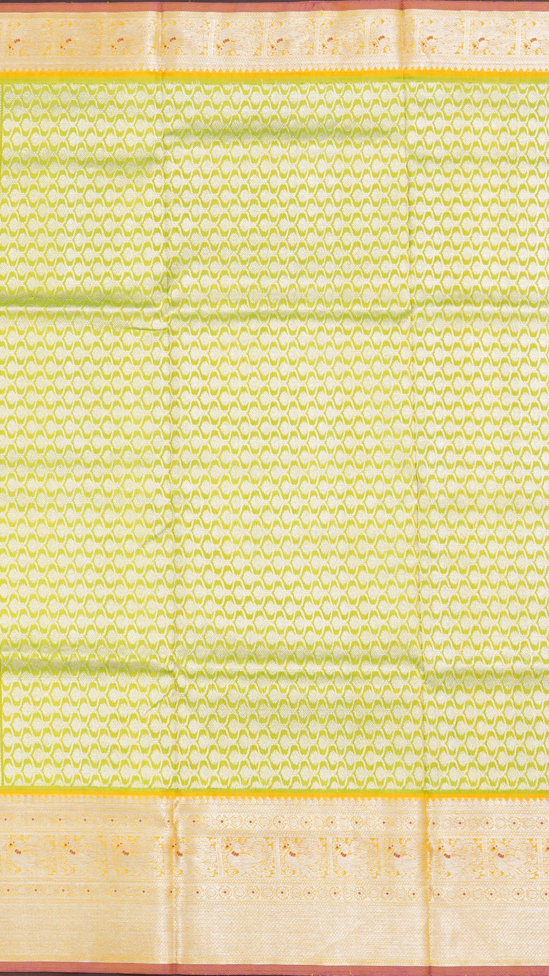 Green apple Venkatagiri Silk Saree with checks with butta