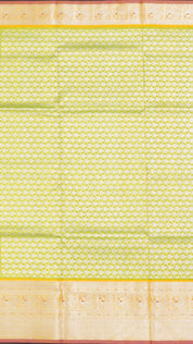 Green apple Venkatagiri Silk Saree with checks with butta