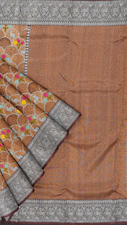 Brown Zari Kota Saree