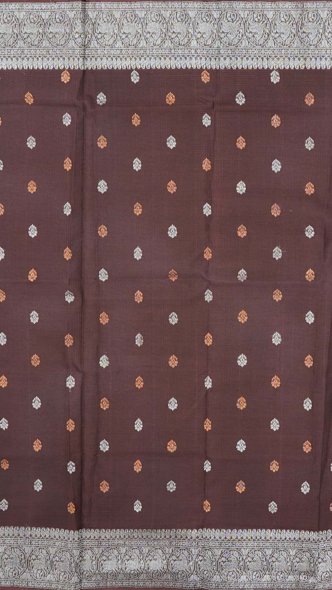 Brown Zari Kota Saree