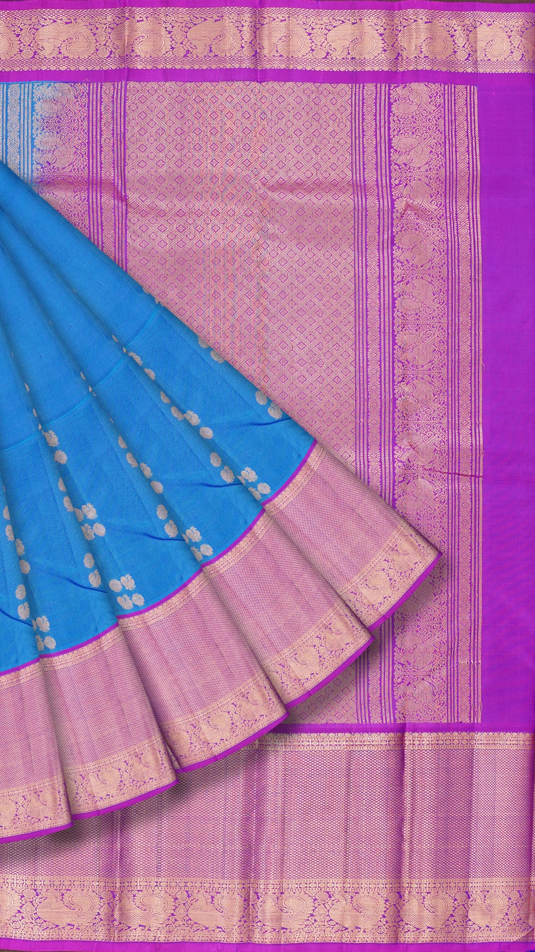 Sulphate Blue Kanchipuram Saree