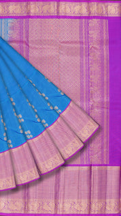 Sulphate Blue Kanchipuram Saree