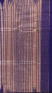Navy Blue Banaras Saree with Golden Silver Vertical Stripes