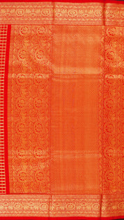 Red Venkatagiri Silk Saree with All Over Checks