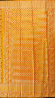 Gold Self Kanchipuram Saree with Meenakari Design Border