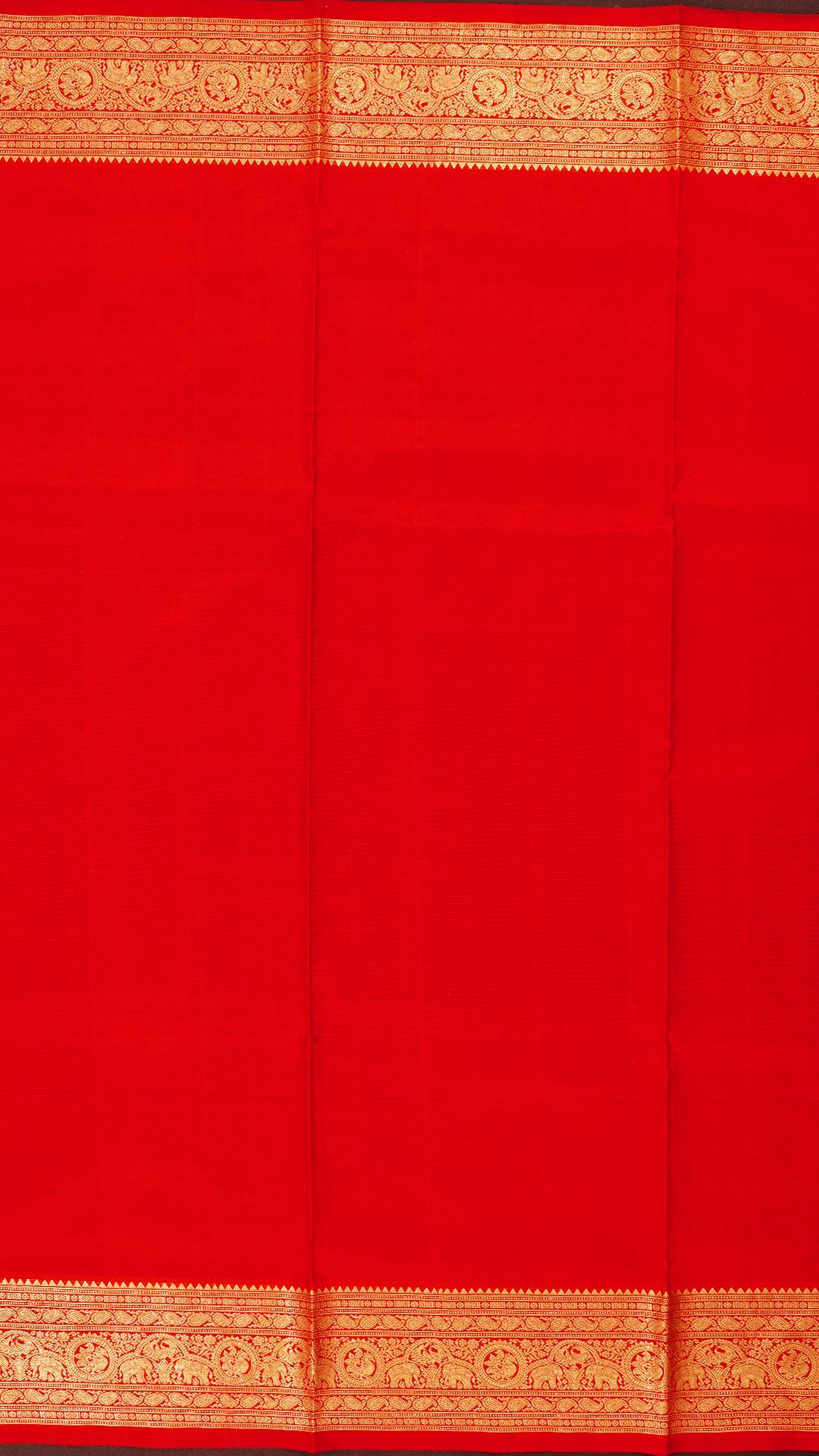 Red Venkatagiri Silk Saree with All Over Checks