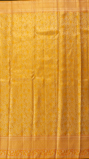 Gold Self Kanchipuram Saree with Meenakari Design Border