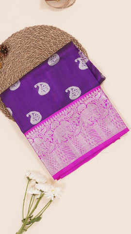 Violet Venkatagiri Silk Saree with butta