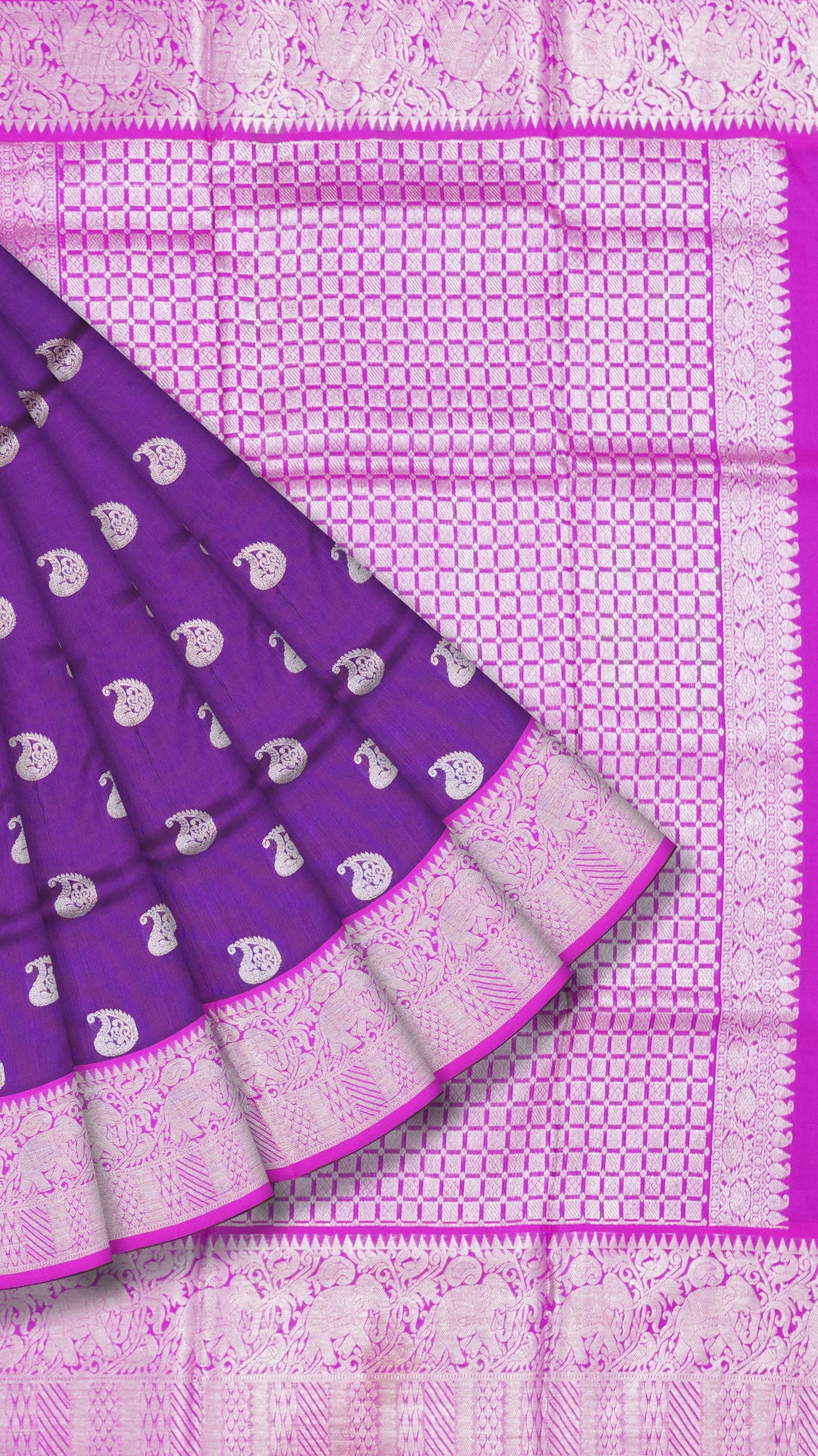 Violet Venkatagiri Silk Saree with butta