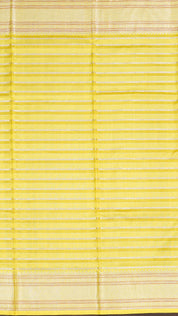 Elegant Baby yellow Silk Saree in horizontal stripes Pattern