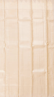 Silver Kanchipuram Saree with Floral Cross Lines