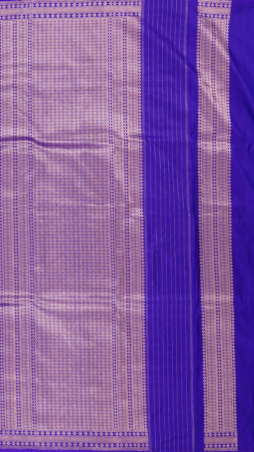 Royal Blue Banaras Saree with Silver Zari Border