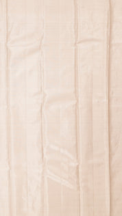 Silver Kanchipuram Saree with Floral Cross Lines