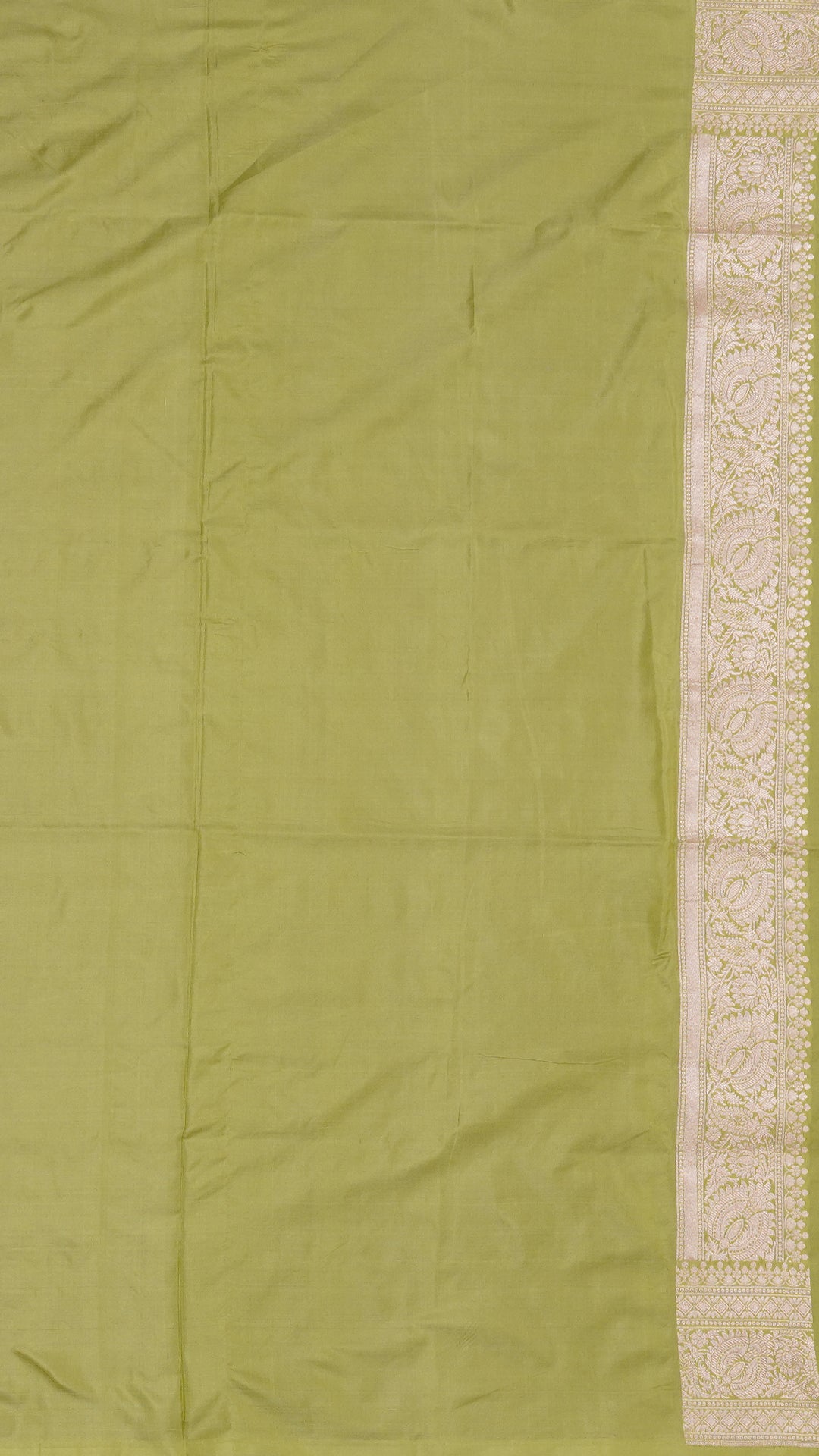 Pista Green Banarasi Silk Saree with self-zari