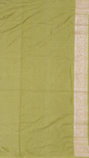 Pista Green Banarasi Silk Saree with self-zari