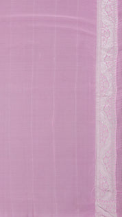 Light Baby Pink Banaras Georgette Zari Saree