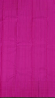 Rose Pink Kanchi Pattu Silk Saree with Large Silver Contrast Butta Border