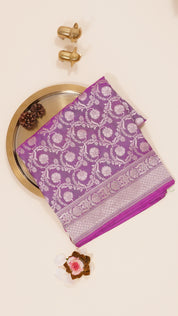 Elegant Beige Banarasi Silk Saree with Woven Zari
