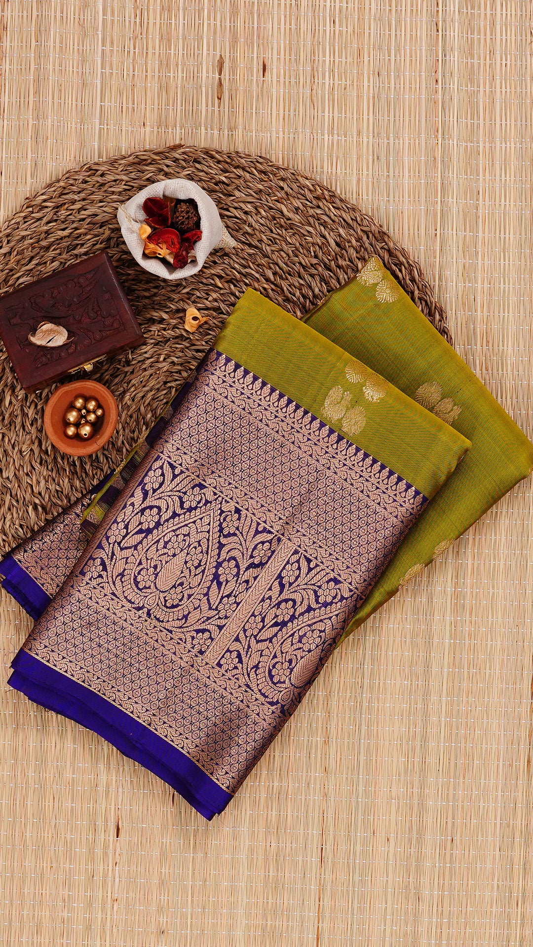 Mehendi Green Kanchipuram Saree
